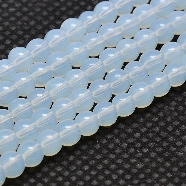 AA‑Grade Opalite Beads Strand – Round White 6mm