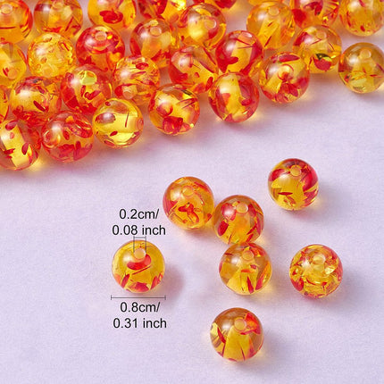 Resin Imitation Amber Beads – Round, Gold, 8mm, 50pcs