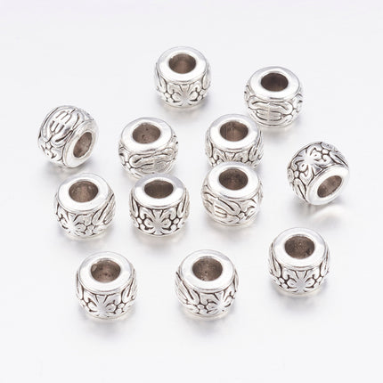 Antique Silver Rondelle Beads – Lead Free & Cadmium Free Spacer Beads for Jewelry Making