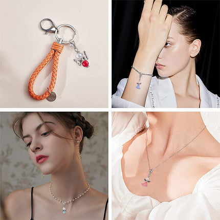 Angel Charms Set – Acrylic & Alloy Pendants with Glass and Metal Beads, Mixed Colors, 5pcs