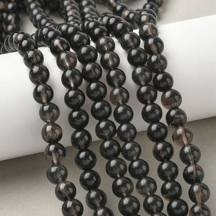 Natural Ice Obsidian Beads – Coconut Brown Round Gemstone Strand