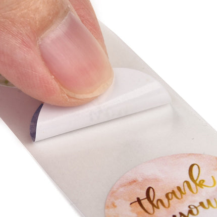 Thank You Theme Self‑Adhesive Stickers – Round, Colorful, 25mm, 500pcs Roll