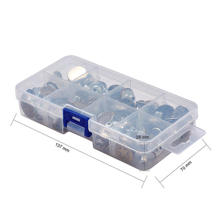 Iron Button Pins for Jeans, Garment Accessories, Flat Round with Pattern, Mixed Color, 6 pattern