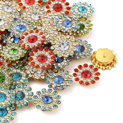 - Faceted Flower Sew-On Rhinestones 14x4.5mm Hole 1.2mm – Mixed Colors