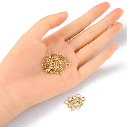 304 Stainless Steel Jump Rings – Open Round Connectors, Gold Plated for DIY Jewelry & Keychains