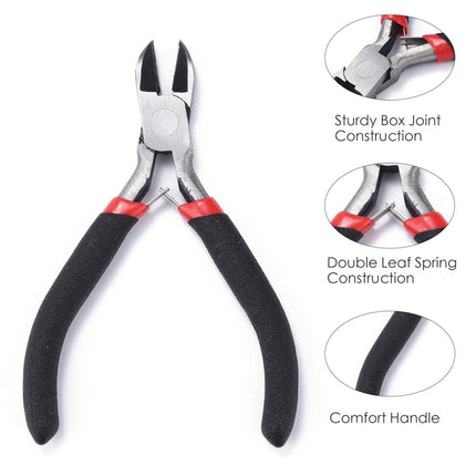 Carbon Steel Side Cutting Pliers for Jewelry Making Supplies – 110mm, Black Gunmetal