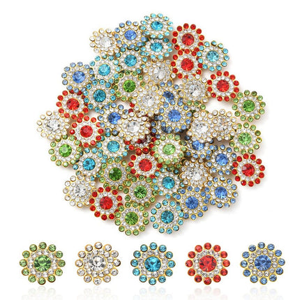 - Faceted Flower Sew-On Rhinestones 14x4.5mm Hole 1.2mm – Mixed Colors