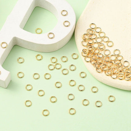 304 Stainless Steel Jump Rings – Open Round Connectors, Gold Plated for DIY Jewelry & Keychains
