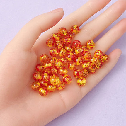 Resin Imitation Amber Beads – Round, Gold, 8mm, 50pcs