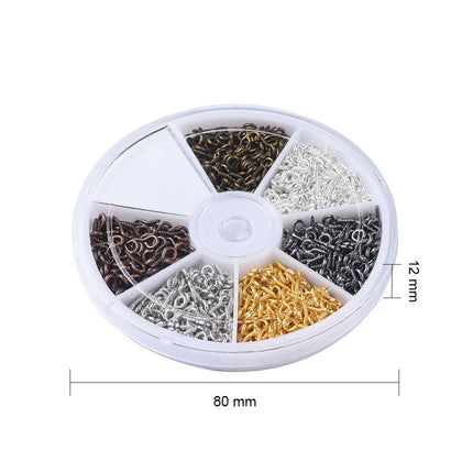 Iron Screw Eye Pin Peg Bails – For Half‑Drilled Beads, Mixed Colours, 720pcs Box