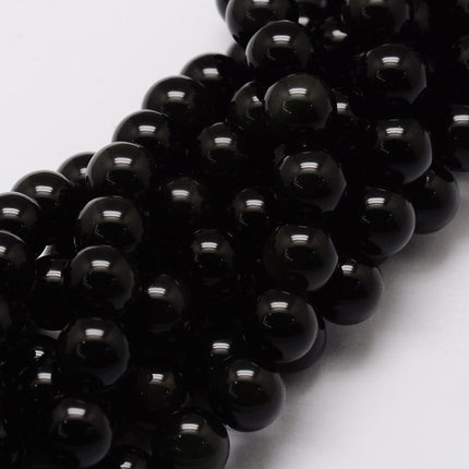 Natural Obsidian Round Beads Strands, 6mm, Hole: 1mm, about 60~62pcs/strand