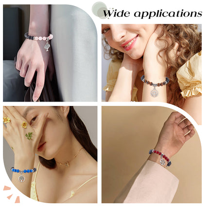 DIY Yoga Bracelet Kit – Mixed Gemstone Round Beads with Tree of Life, Star, Lotus & Hamsa Pendants