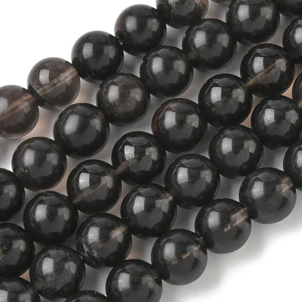 Natural Ice Obsidian Beads – 10mm Round Black Gemstone Strand