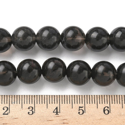 Natural Ice Obsidian Beads – 10mm Round Black Gemstone Strand
